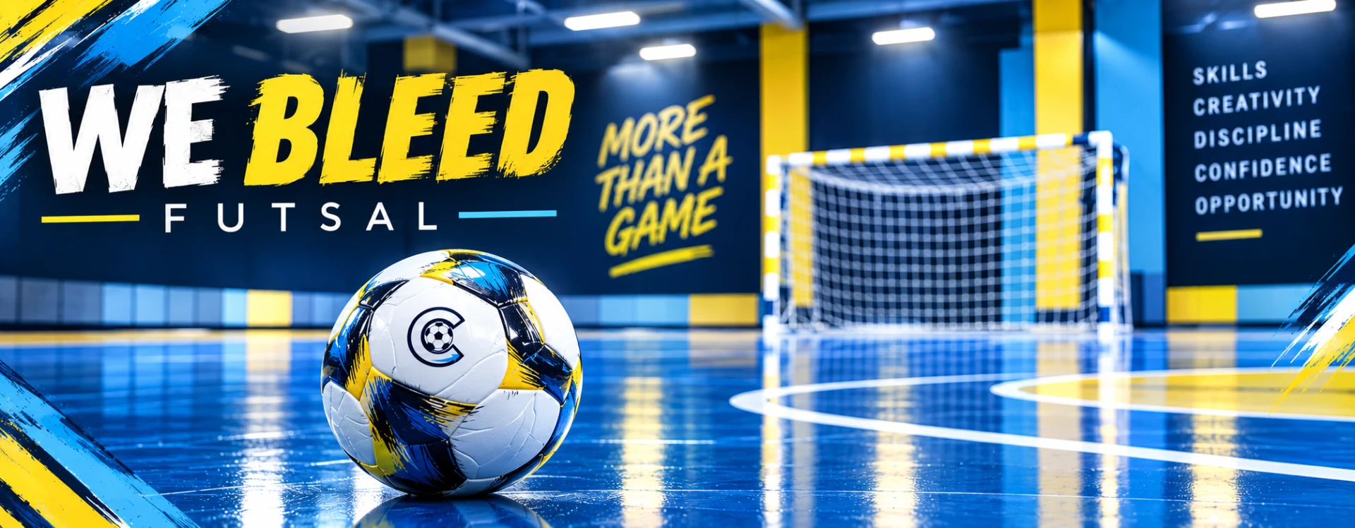 Cadence Futsal banner — We Bleed Futsal, more than a game, on the Cadence court
